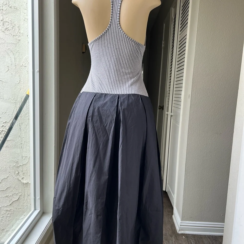 Free People Gray and Black A-Line Skirt pit 14 length 49 - Picture 3 of 6